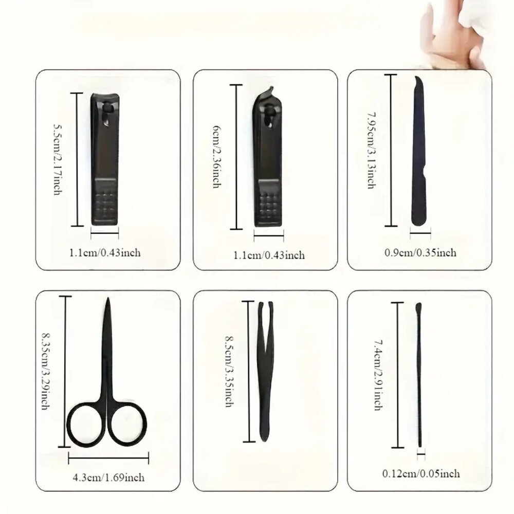 Black & Red Manicure Set - 10 pc set - Picture 3 of 5